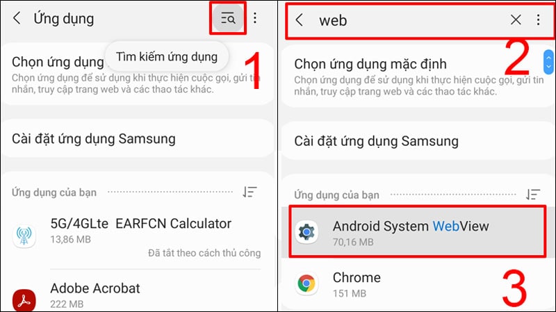 Click-Vao-Android System WebView 