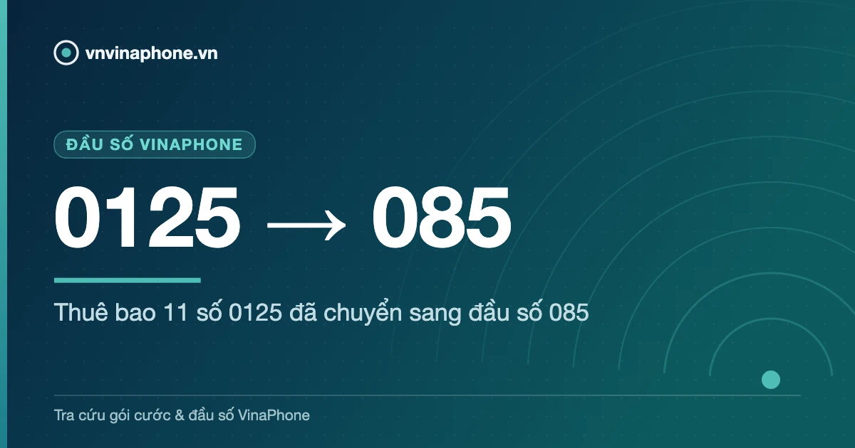 Thuê bao 11 số 0125 đã chuyển sang đầu số 085 - 0125 → 085