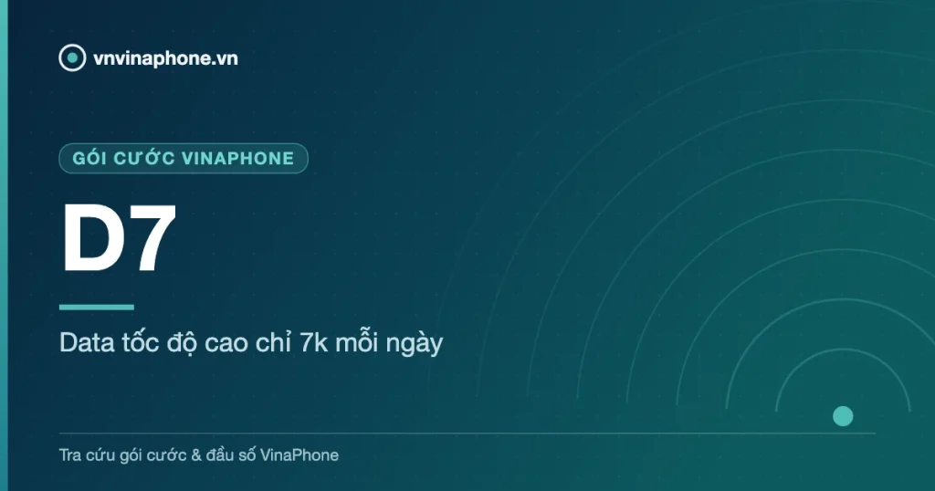 Data tốc độ cao chỉ 7k mỗi ngày - D7