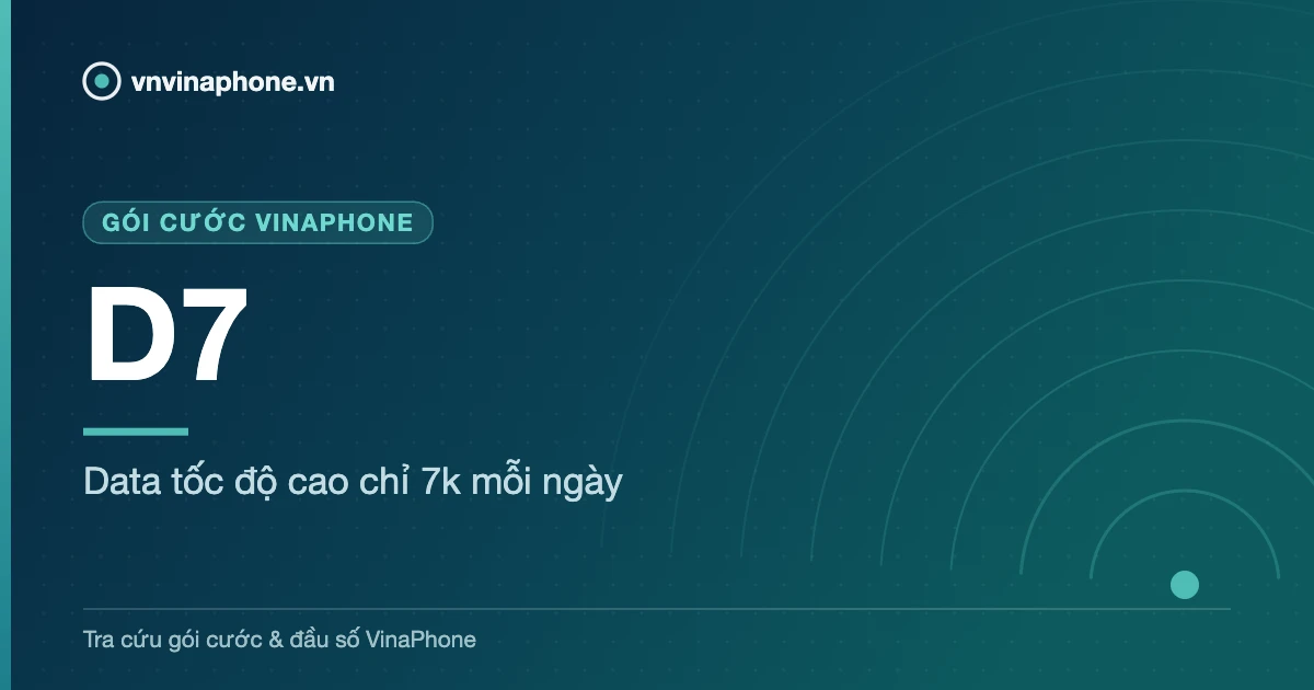 Data tốc độ cao chỉ 7k mỗi ngày - D7