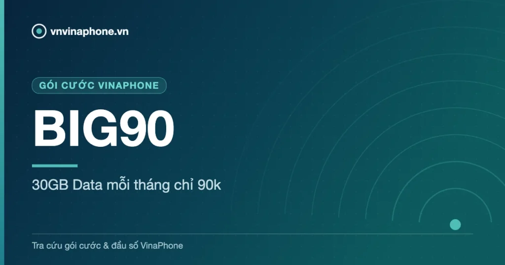 30GB Data mỗi tháng chỉ 90k - BIG90