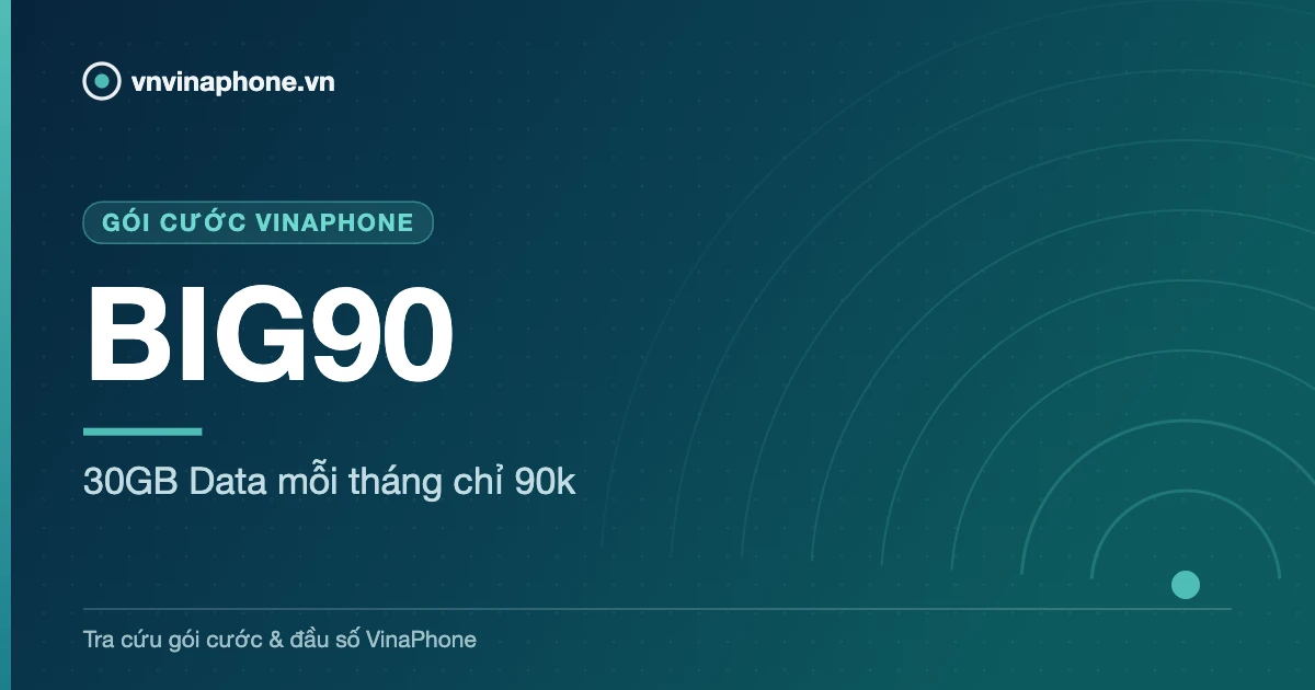 30GB Data mỗi tháng chỉ 90k - BIG90