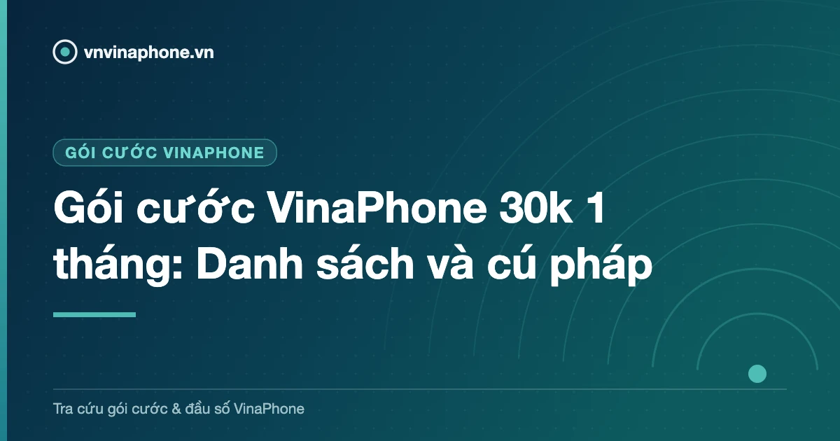 Gói cước VinaPhone 30k 1 tháng: Danh sách và cú pháp
