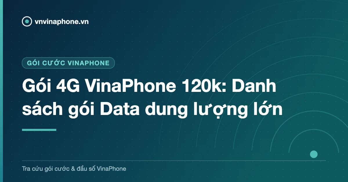 Gói 4G VinaPhone 120k: Danh sách gói Data dung lượng lớn