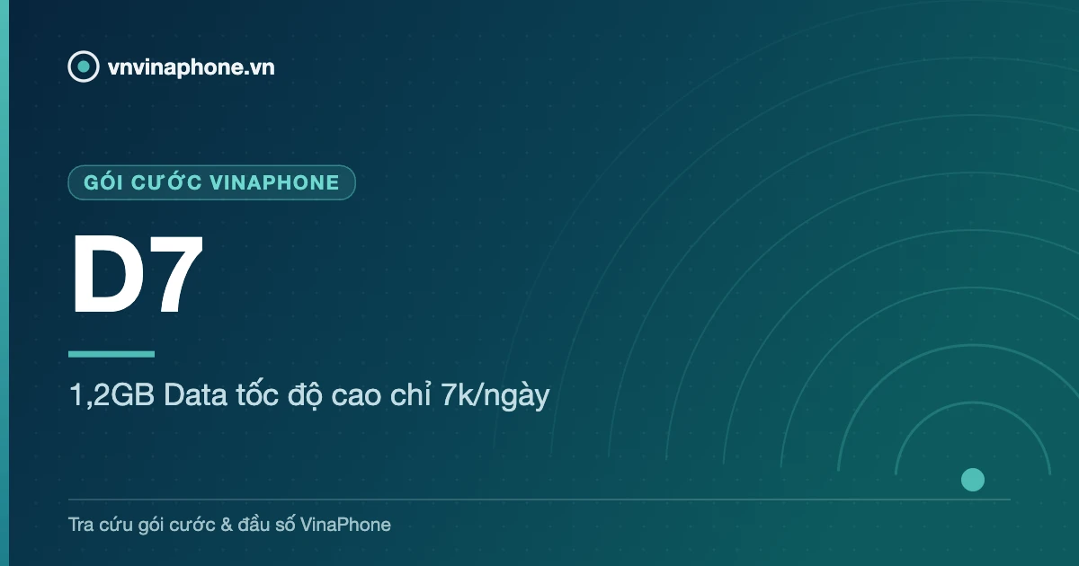 1,2GB Data tốc độ cao chỉ 7k/ngày - D7