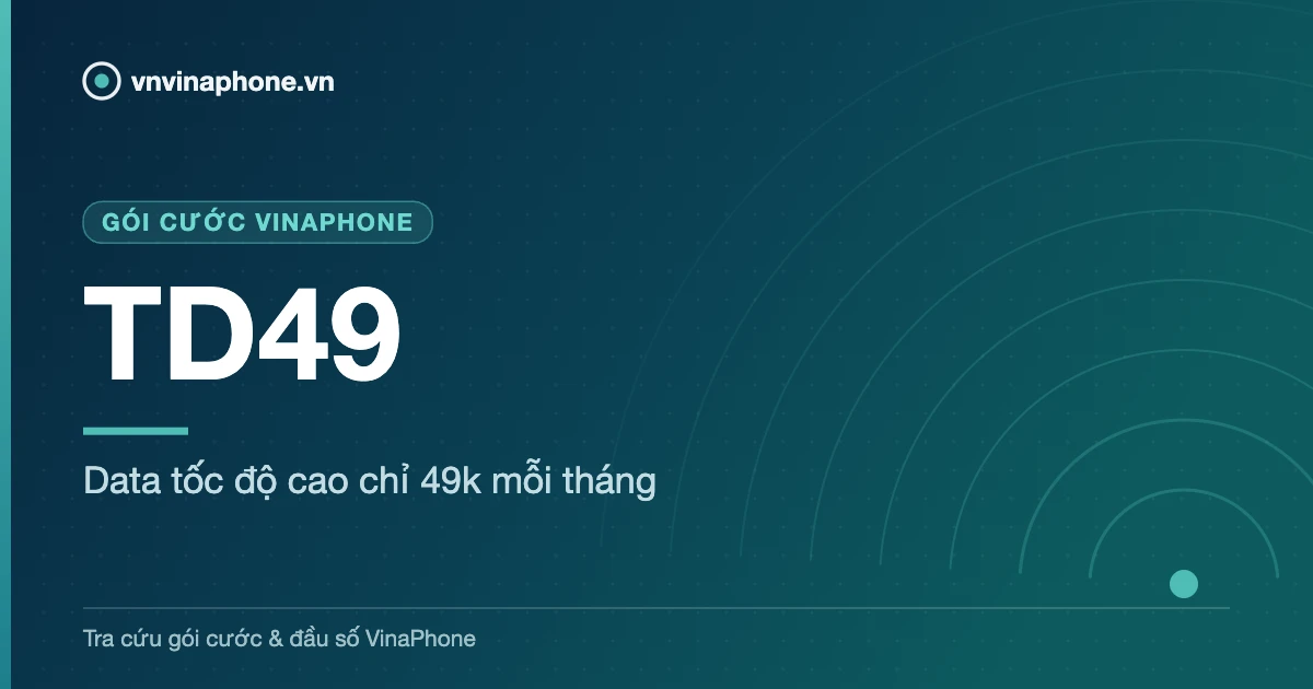 Data tốc độ cao chỉ 49k mỗi tháng - TD49