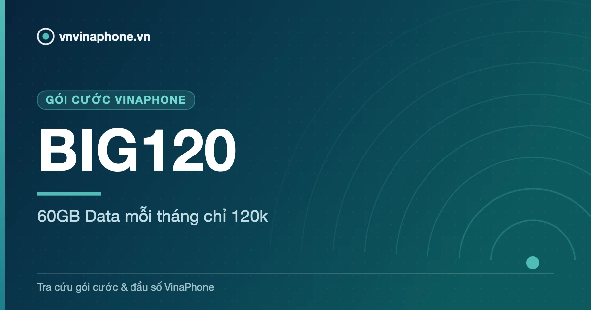 60GB Data mỗi tháng chỉ 120k - BIG120