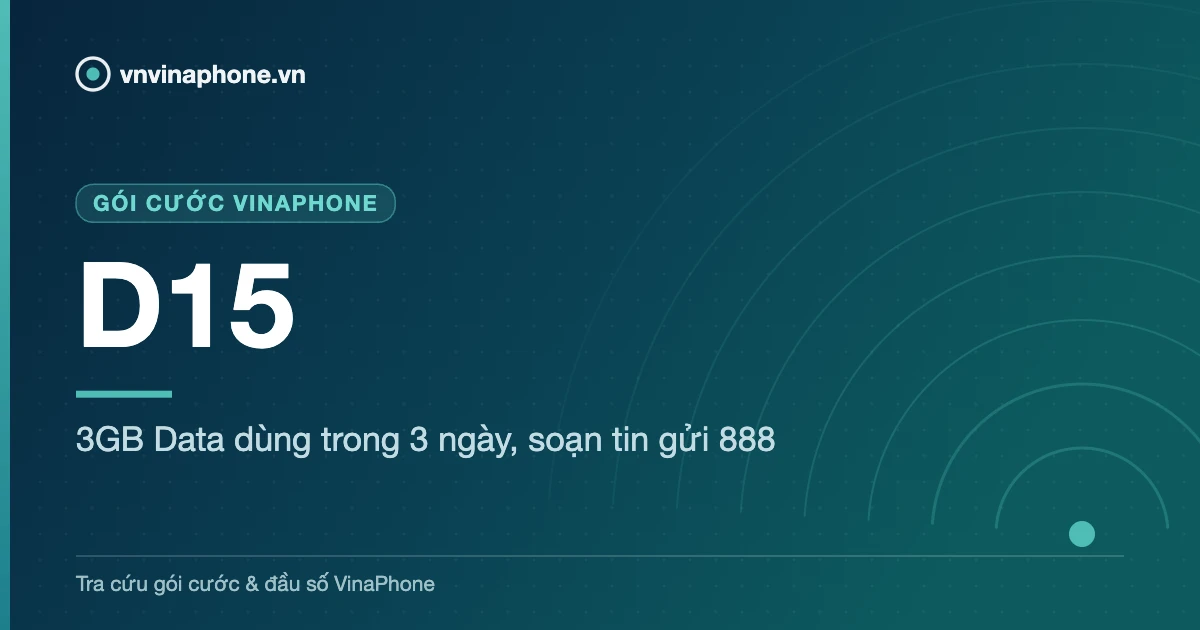 3GB Data dùng trong 3 ngày, soạn tin gửi 888 - D15