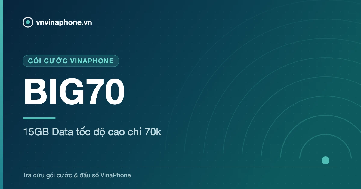 15GB Data tốc độ cao chỉ 70k - BIG70