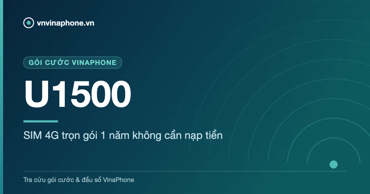 SIM 4G trọn gói 1 năm không cần nạp tiền - U1500