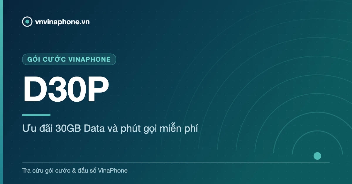Ưu đãi 30GB Data và phút gọi miễn phí - D30P