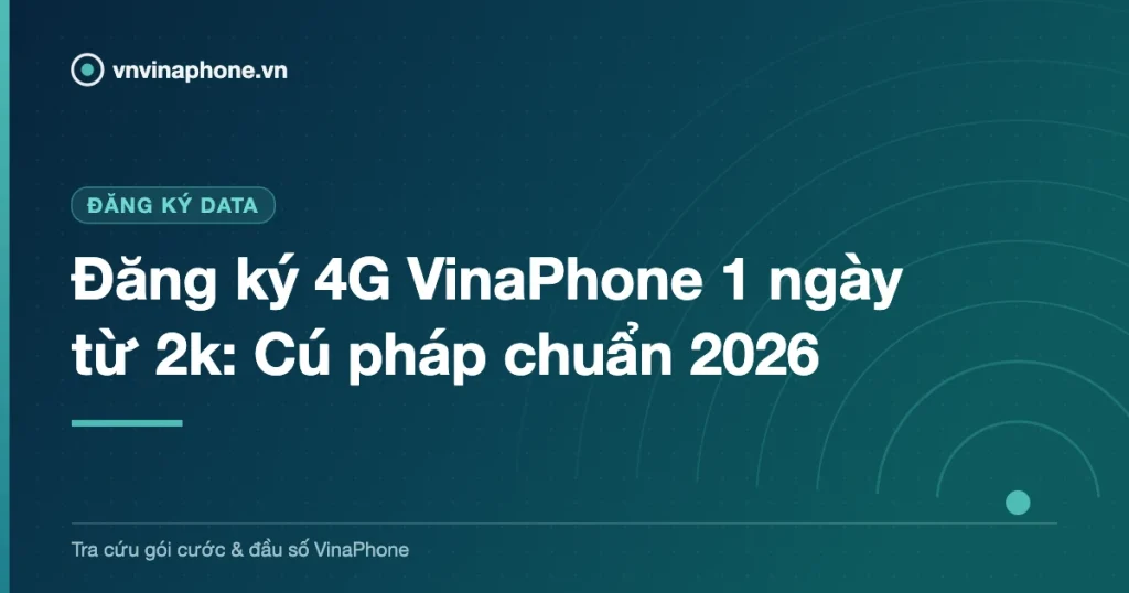 Đăng ký 4G VinaPhone 1 ngày từ 2k: Cú pháp chuẩn 2026