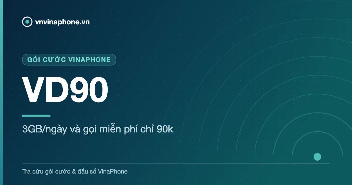 3GB/ngày và gọi miễn phí chỉ 90k - VD90