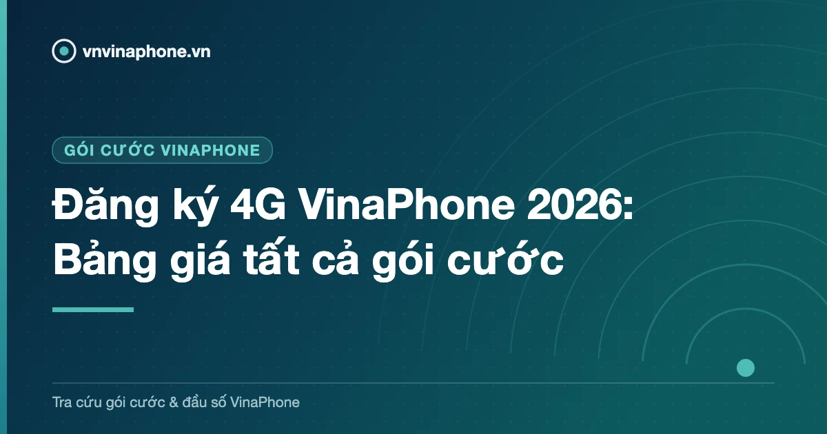 Đăng ký 4G VinaPhone 2026: Bảng giá tất cả gói cước